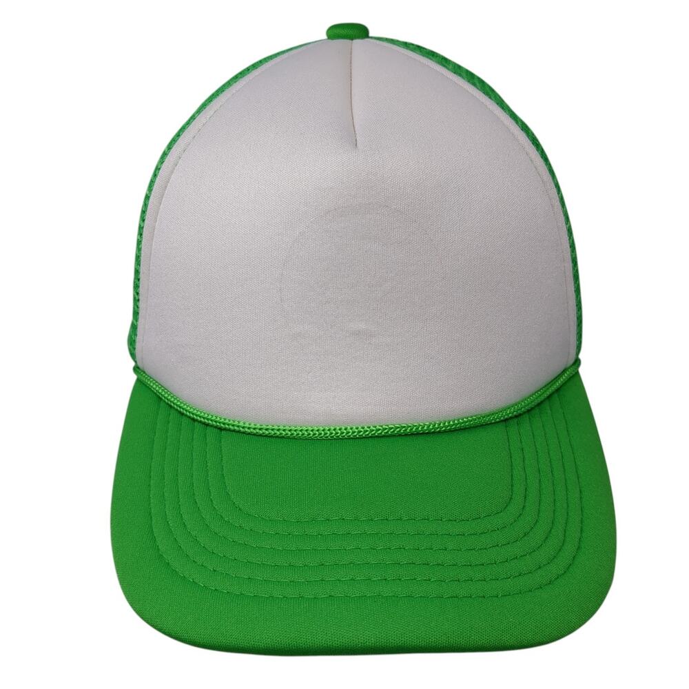 Choko Lids Snapback Rope Trucker Hat Green One Size Mesh Back Blank